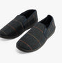 Jo & Joe LAWRENCE Mens Slippers Navy, side view, showing textile upper and rubber sole in herringbone pattern.