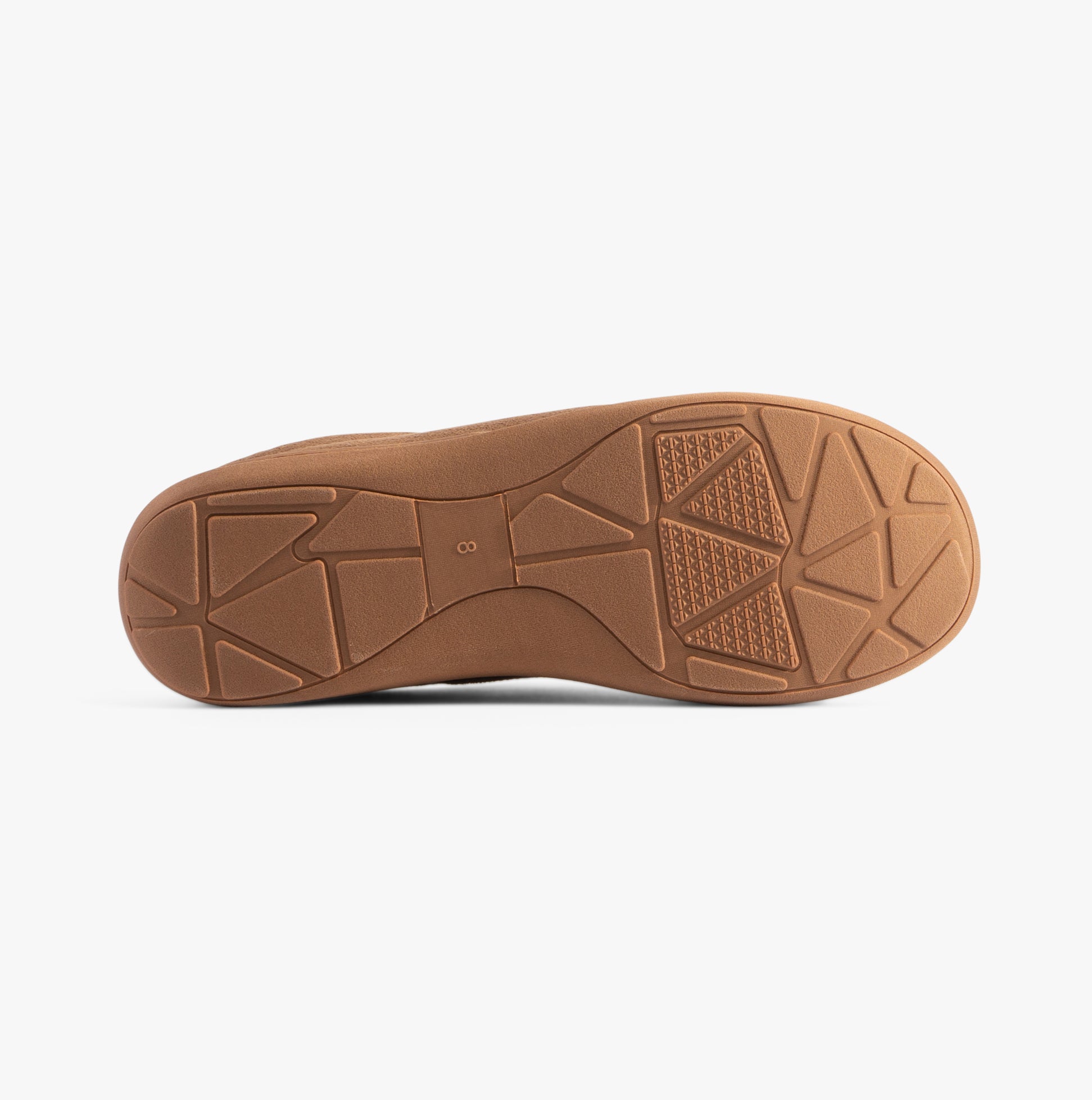 Jo & Joe OAKLEY Mens Slippers Cognac bottom view showing rubber sole design and traction features.