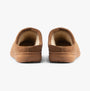Jo & Joe OAKLEY Mens Slippers Cognac rear view showing soft faux fur lining and rubber sole.