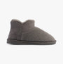 Jo & Joe ROSANNA Womens Slippers Charcoal side view showing comfy faux fur lining and textile upper material.