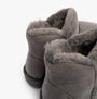 Jo & Joe ROSANNA Womens Slippers Charcoal detail view showing soft faux fur lining and ankle height design.
