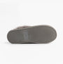 Jo & Joe SCARLETT Womens Mule Slippers Grey bottom view of slippers showcasing rubber sole and texture.
