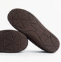 Jo & Joe ST ANDREWS Mens Moccasin Slippers Brown sole view showcasing rubber sole and traction design.