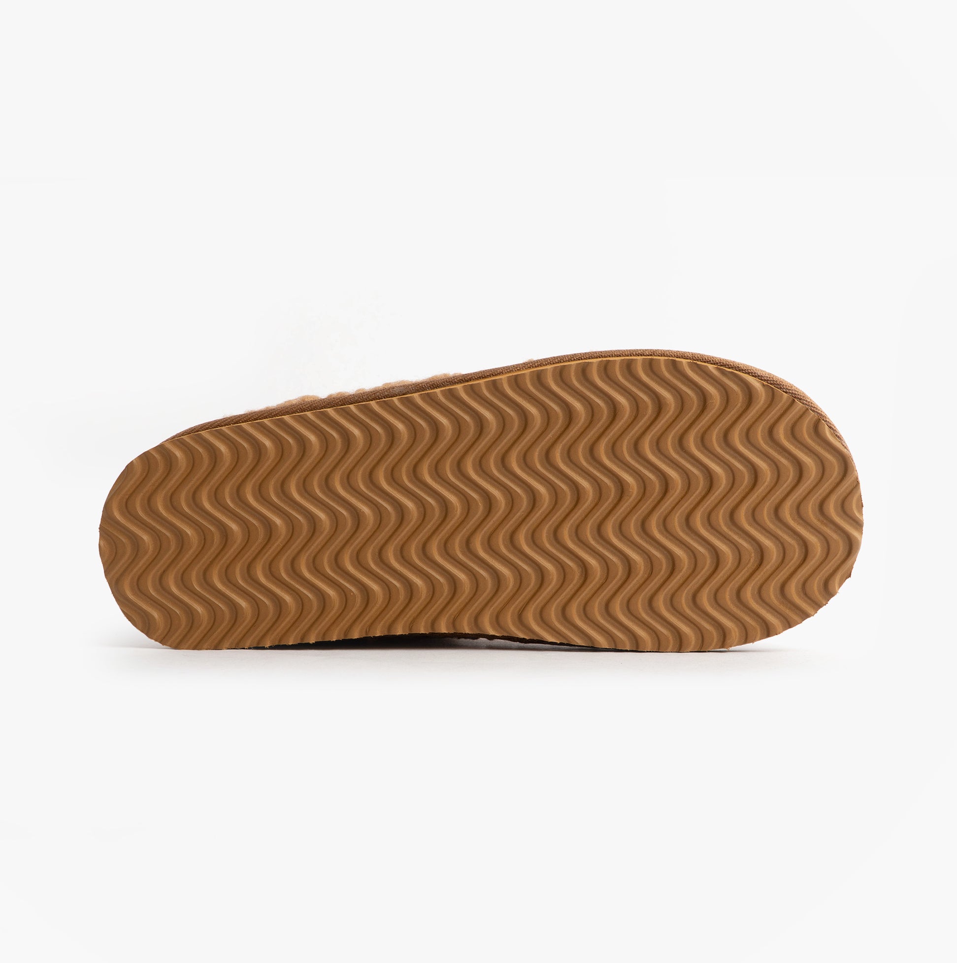 Jo & Joe TEDDY Womens Bootie Slippers Tan bottom view with textured sole for enhanced grip.