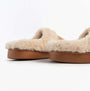 Jo & Joe ZOE Womens Mule Slippers Chestnut side view highlighting soft textile upper and rubber sole.