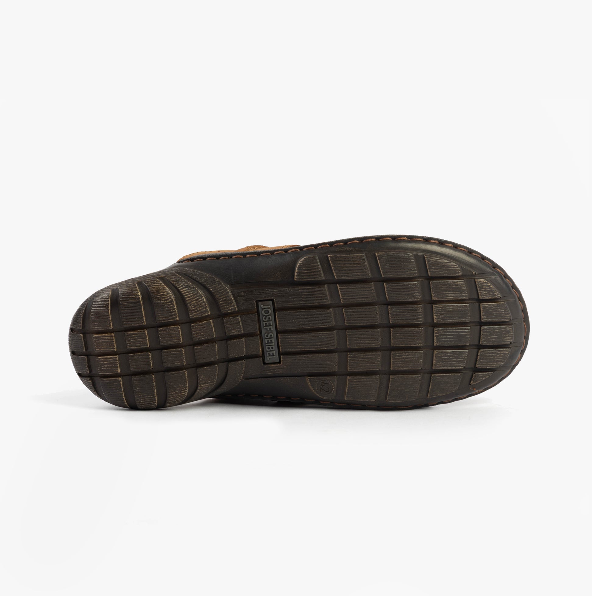 Josef Seibel LOGAN 25 Mens Sandals Nuss bottom view showing rubber sole with textured pattern for grip.