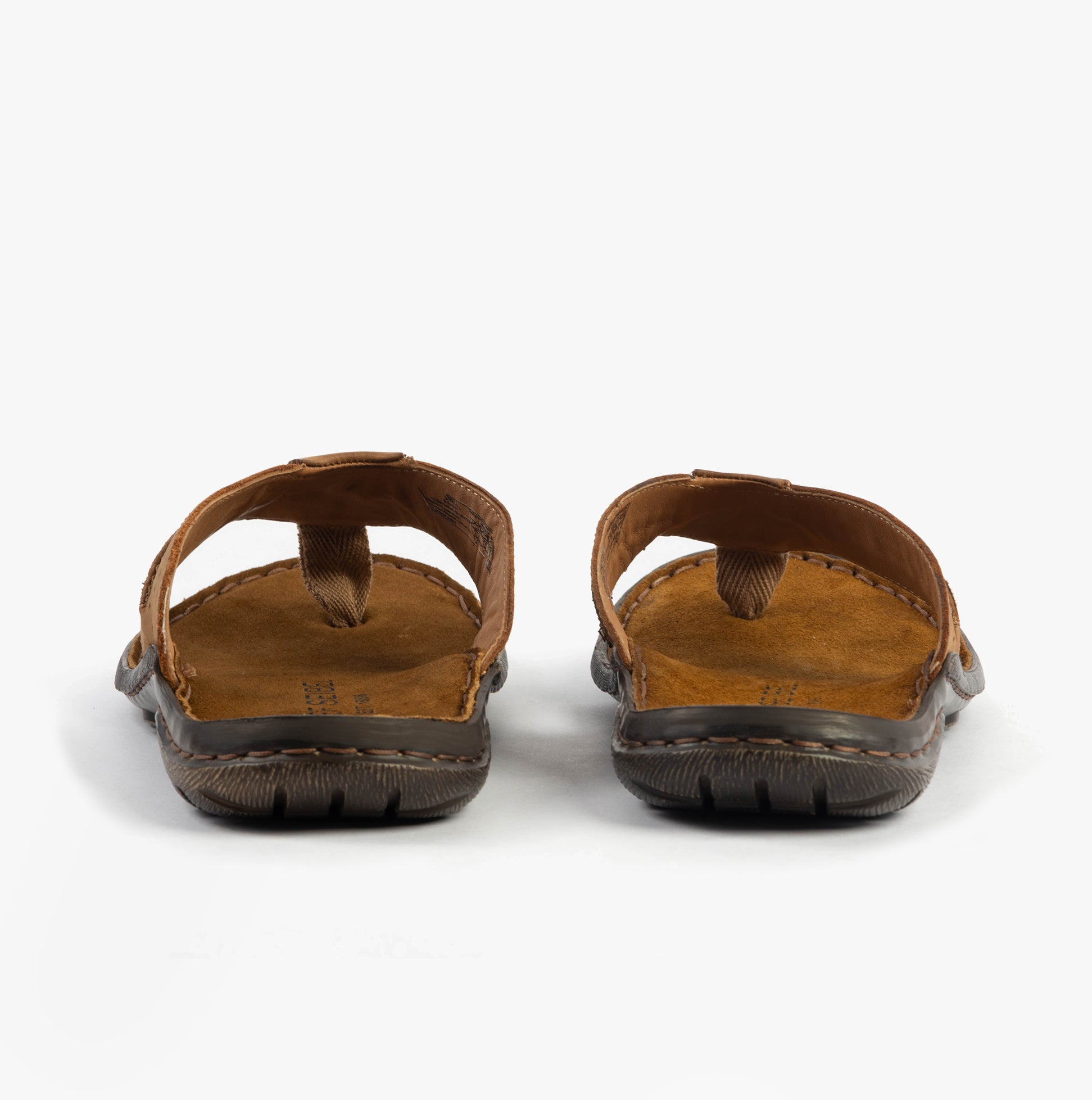 Josef Seibel LOGAN 25 Mens Sandals Nuss back view showing slip-on design and comfortable leather lining.