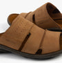 Josef Seibel LOGAN 38 Mens Sandals Nuss side view showing leather upper and padded footbed.