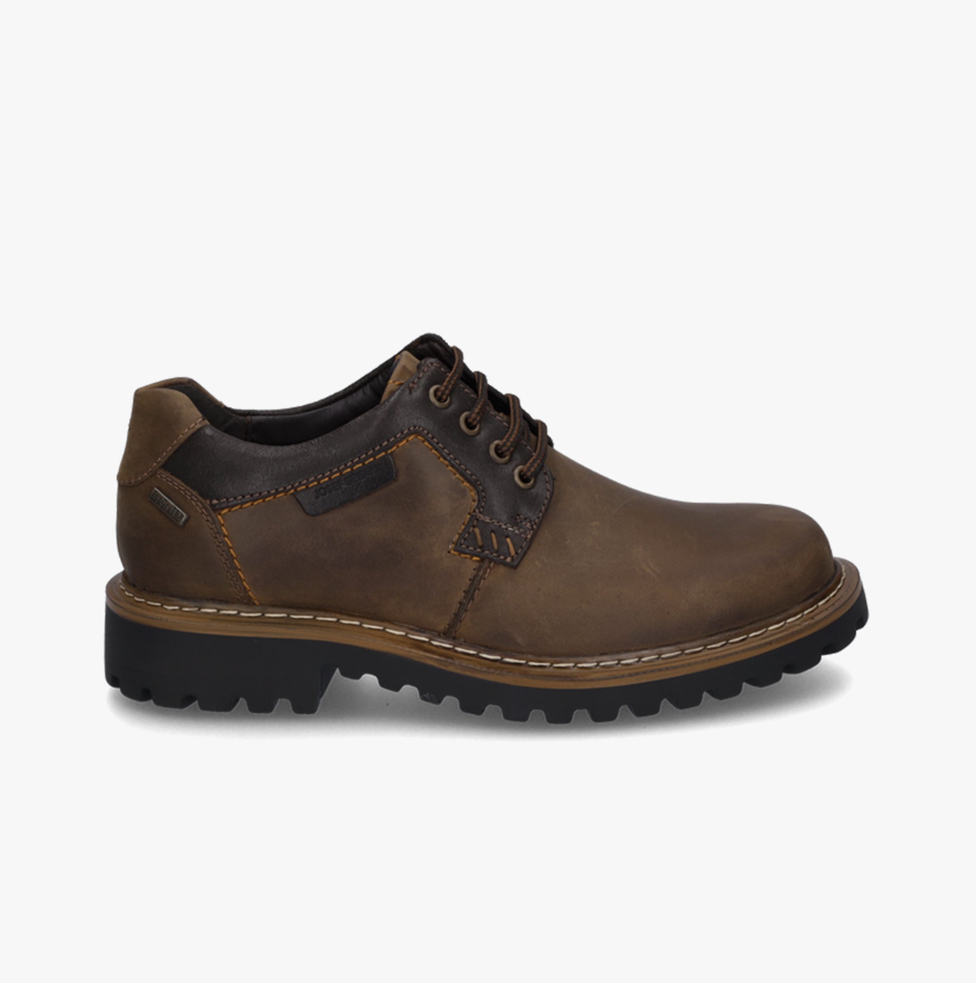 Josef Seibel CHANCE 08 Mens Shoes Brown side view showing leather upper and lace-up design.