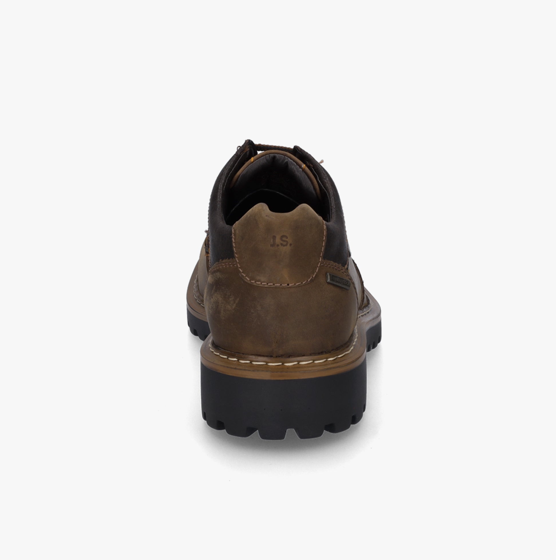 Josef Seibel CHANCE 08 Mens Shoes Brown back view showing block heel and leather upper.