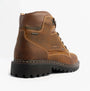 Josef Seibel CHANCE 51 Mens Boots Castagne Kombi Brown rear view showcasing leather upper and lace-up detail.