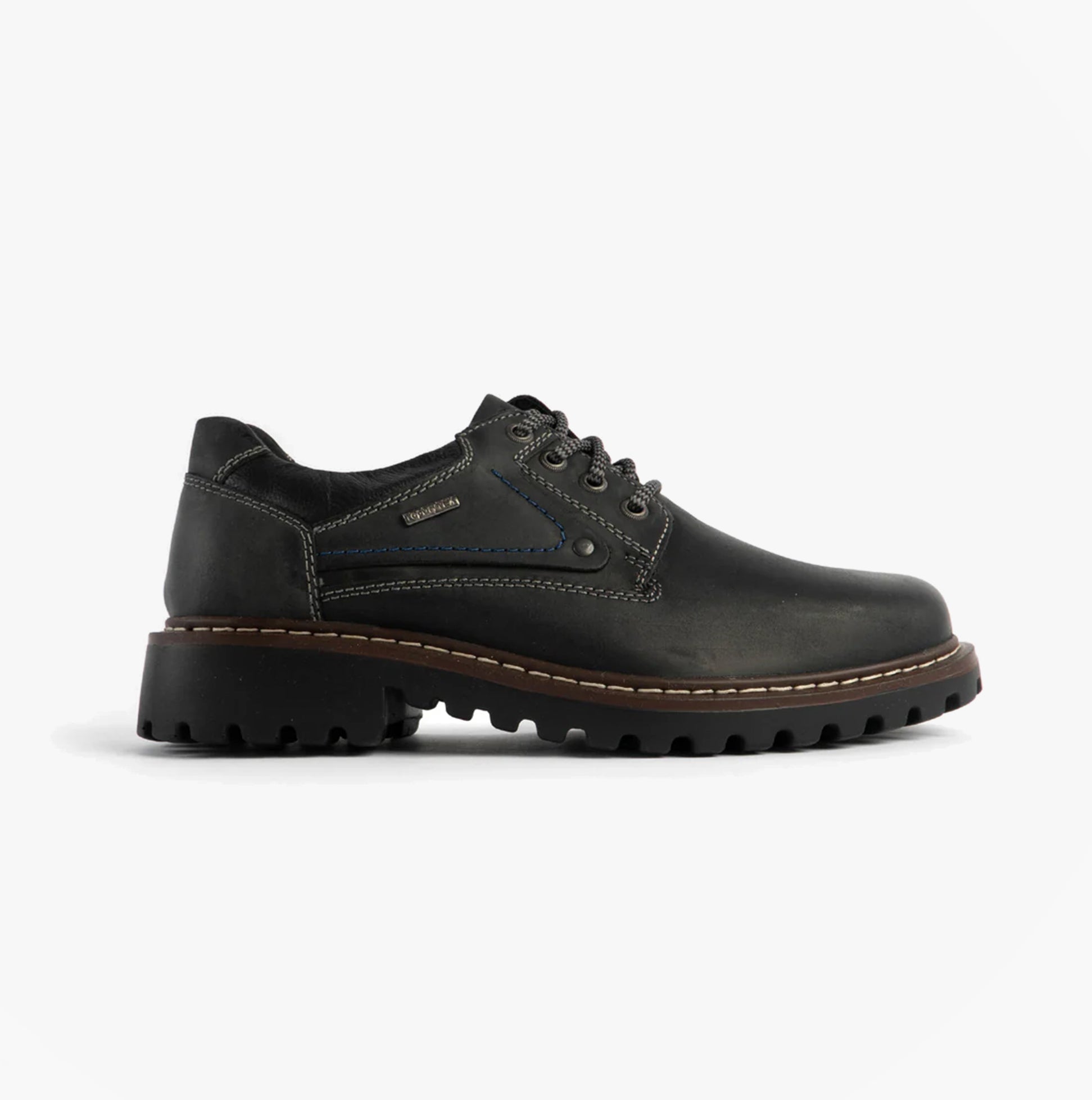 Josef Seibel CHANCE 59 Mens Shoes Black side view featuring leather upper and lace-up closure.