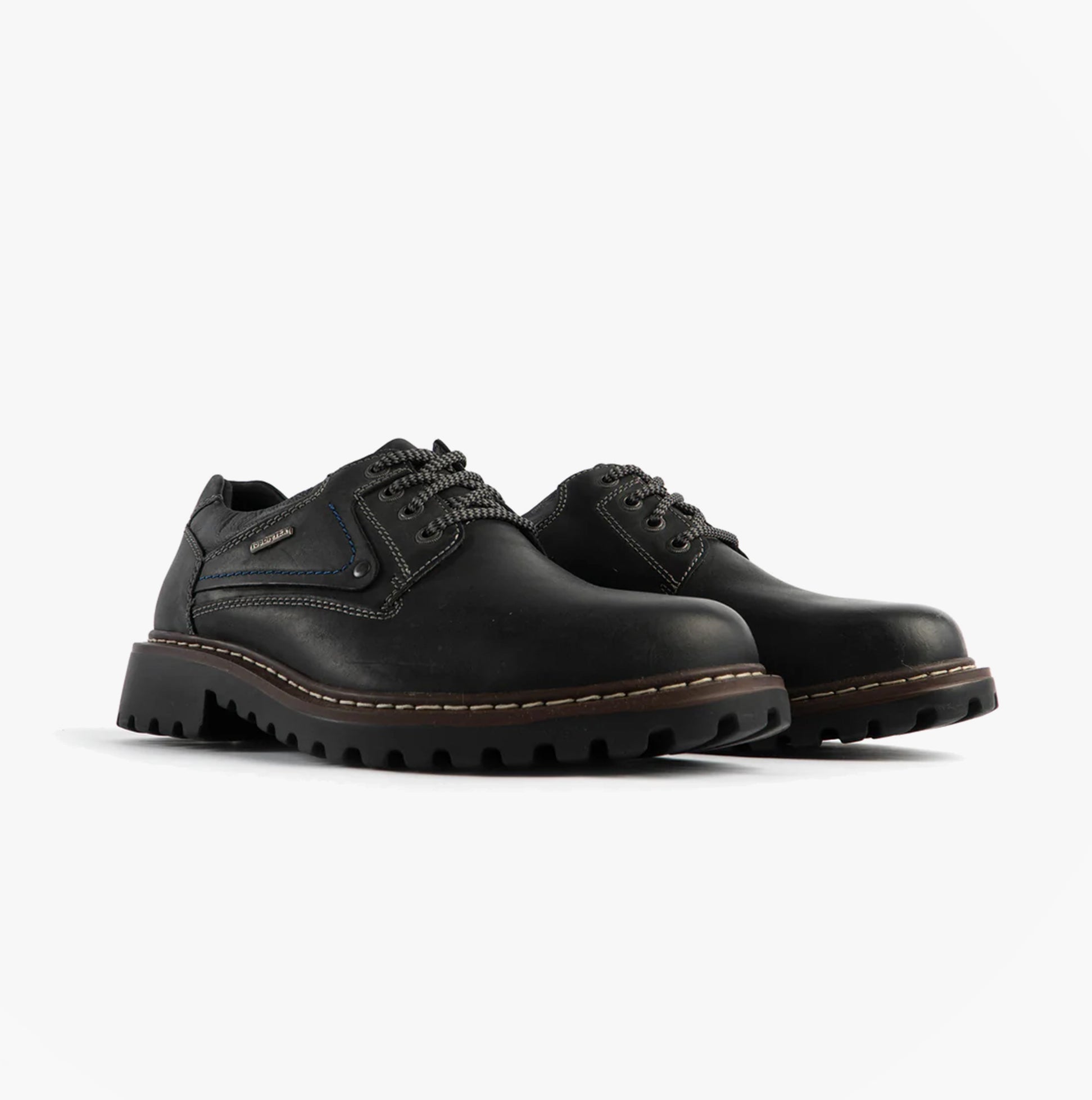 Josef Seibel CHANCE 59 Mens Shoes Black side view showing leather upper and lace-up closure.