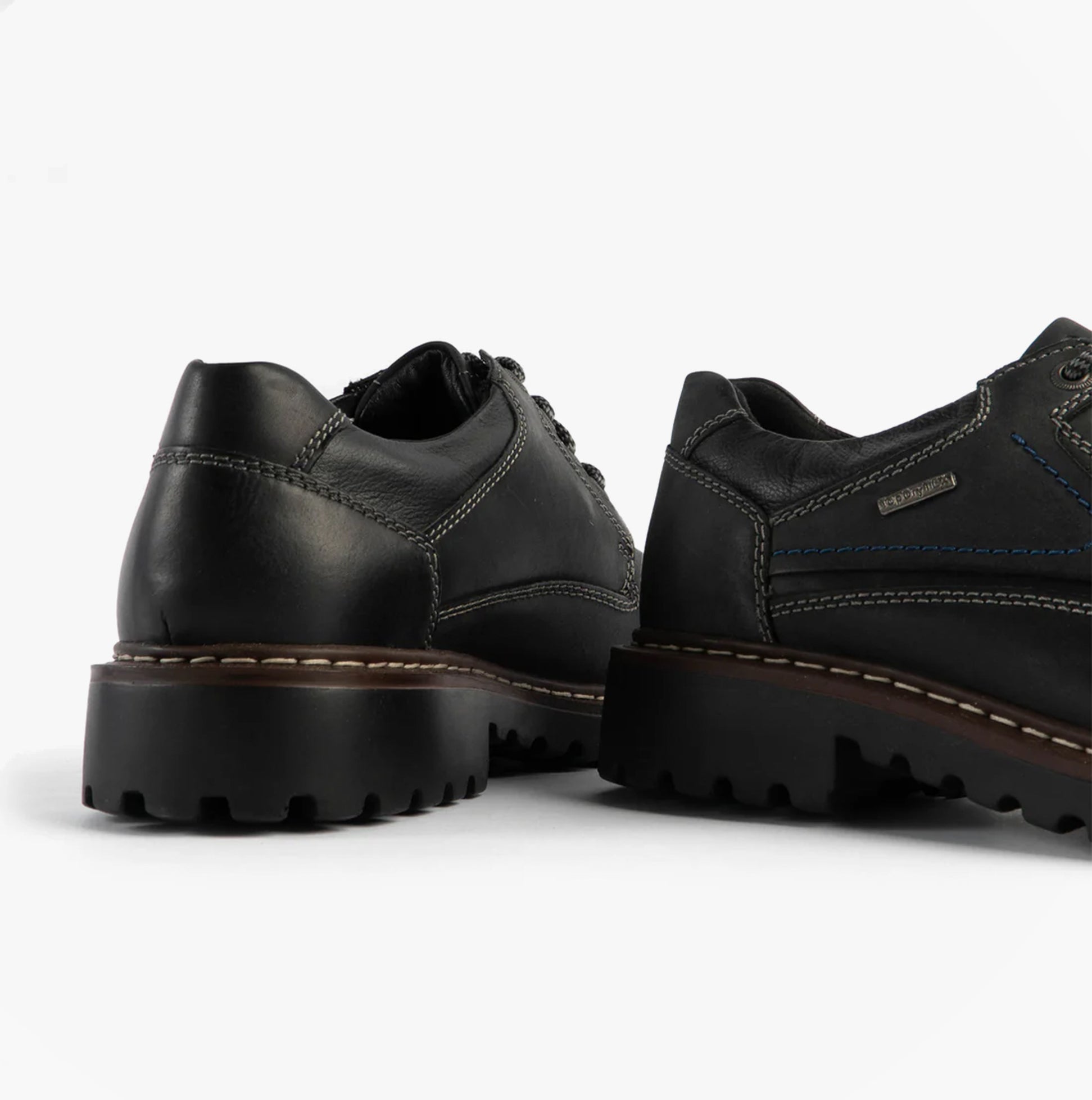 Josef Seibel CHANCE 59 Mens Shoes Black rear view showing leather upper and rubber sole.