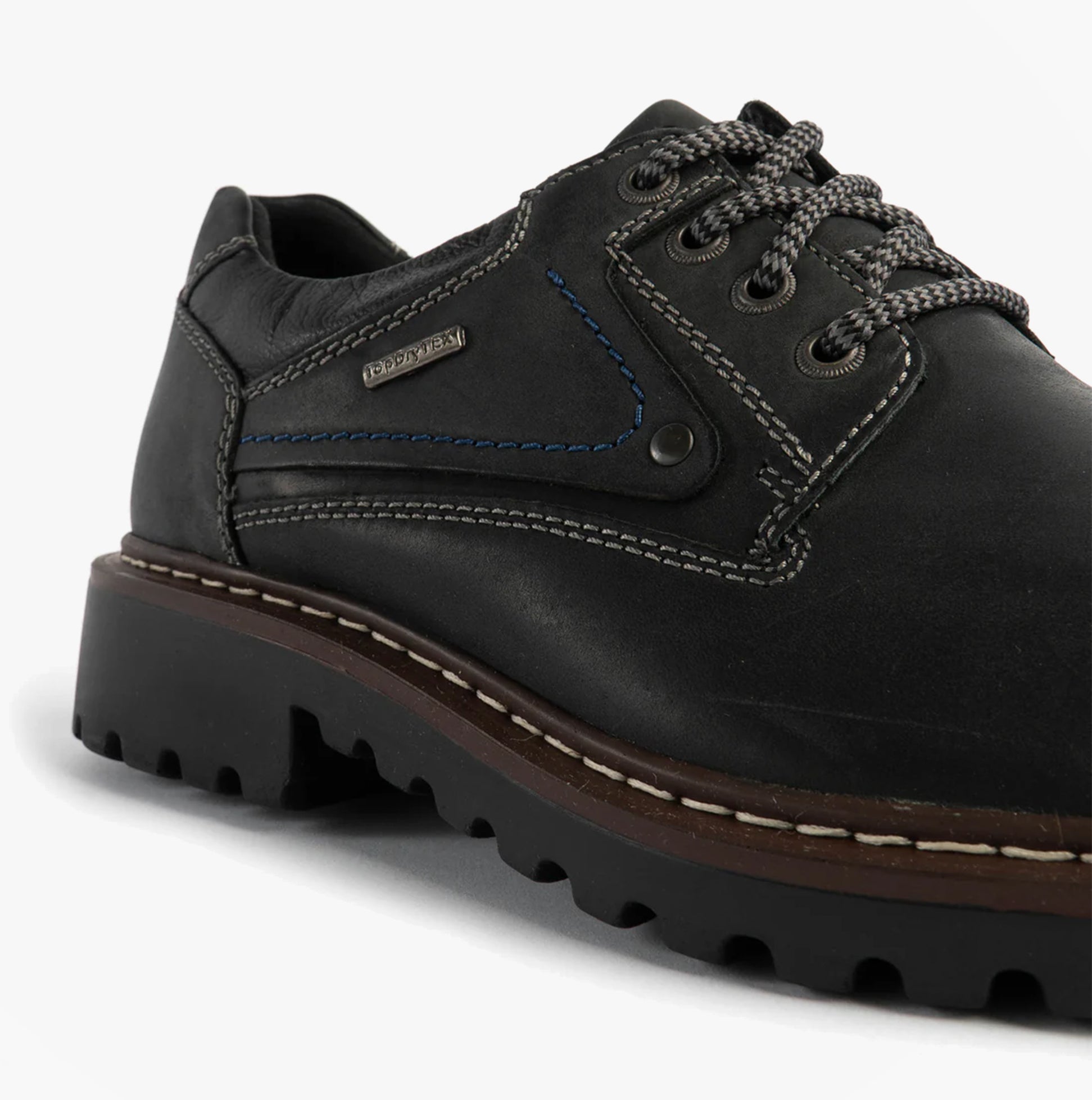 Josef Seibel CHANCE 59 Mens Shoes Black side view showing leather upper and rubber sole.