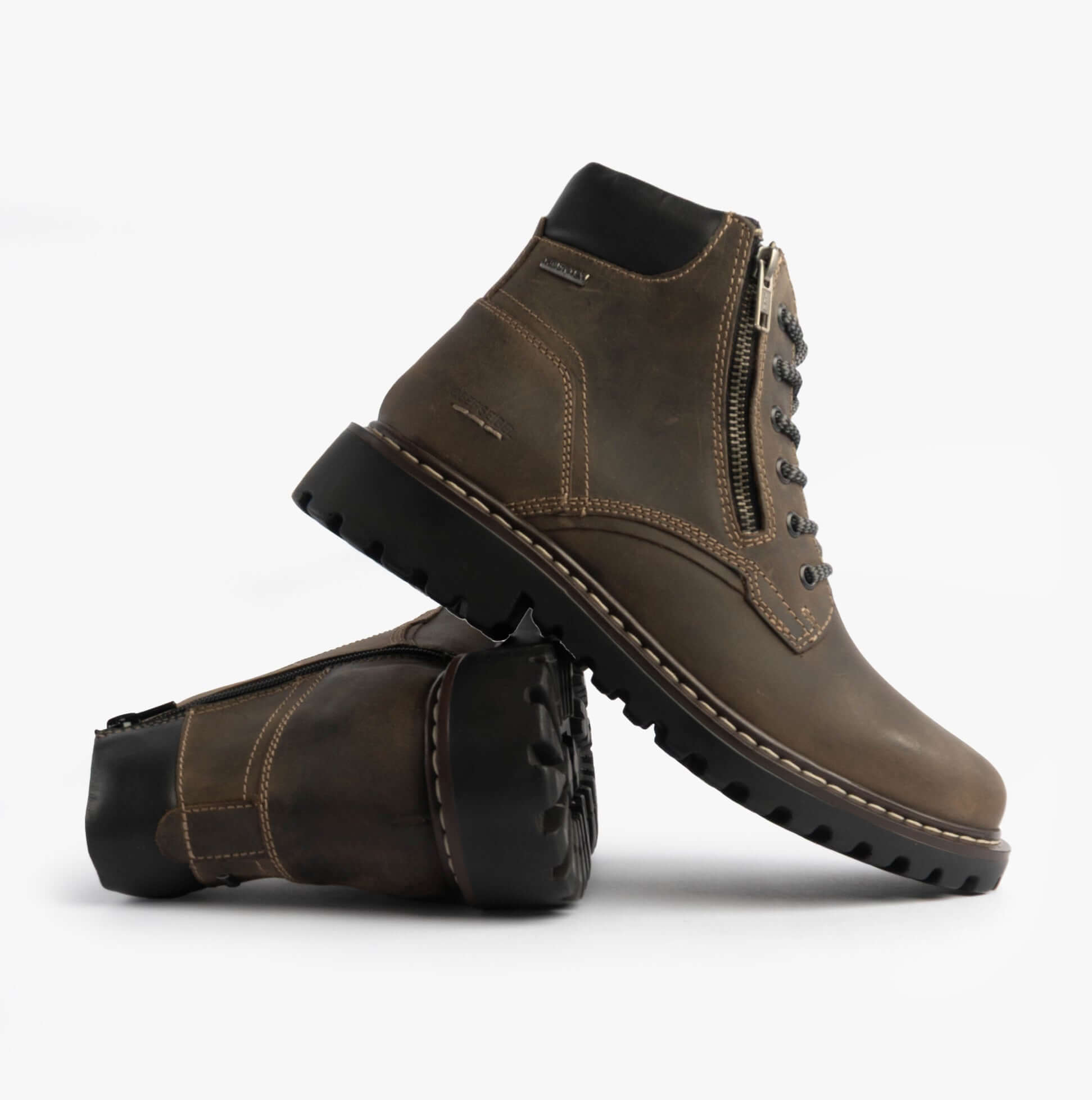 Josef Seibel CHANCE 67 Mens Boots Vulcano Kombi side view with lace-up and zip closure.