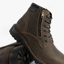 Josef Seibel CHANCE 67 Mens Boots Vulcano Kombi side view showing lace-up and zip closure in brown nubuck material.