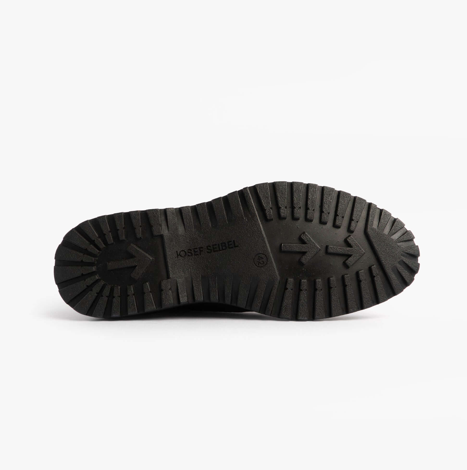 Josef Seibel ERROLL 50 Mens Waterproof Shoes Moro Brown sole view with detailed grip pattern for enhanced traction.
