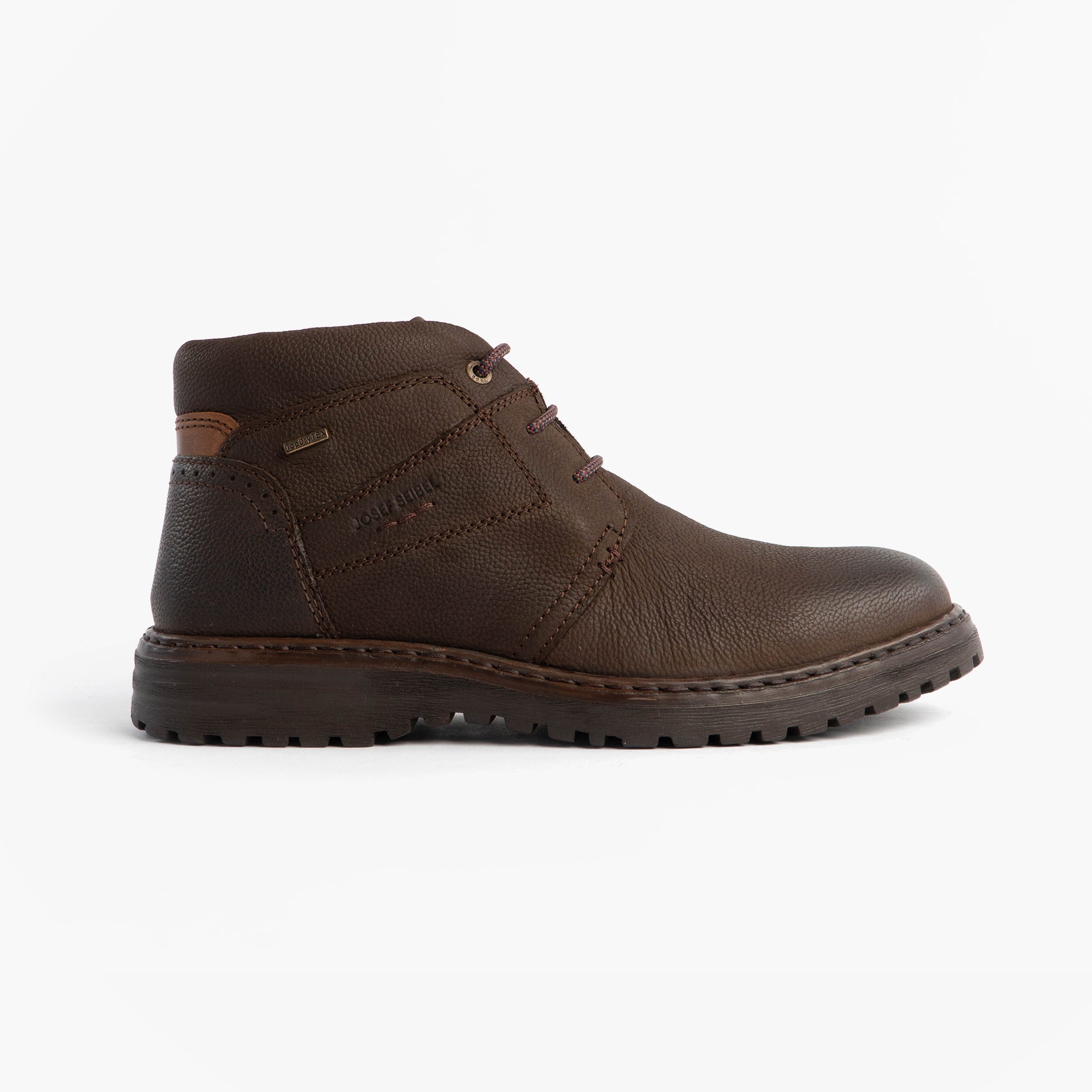 Josef Seibel ERROLL 52 Mens Boots Moro side view featuring brown leather chukka boots with lace-up closure and rubber sole.