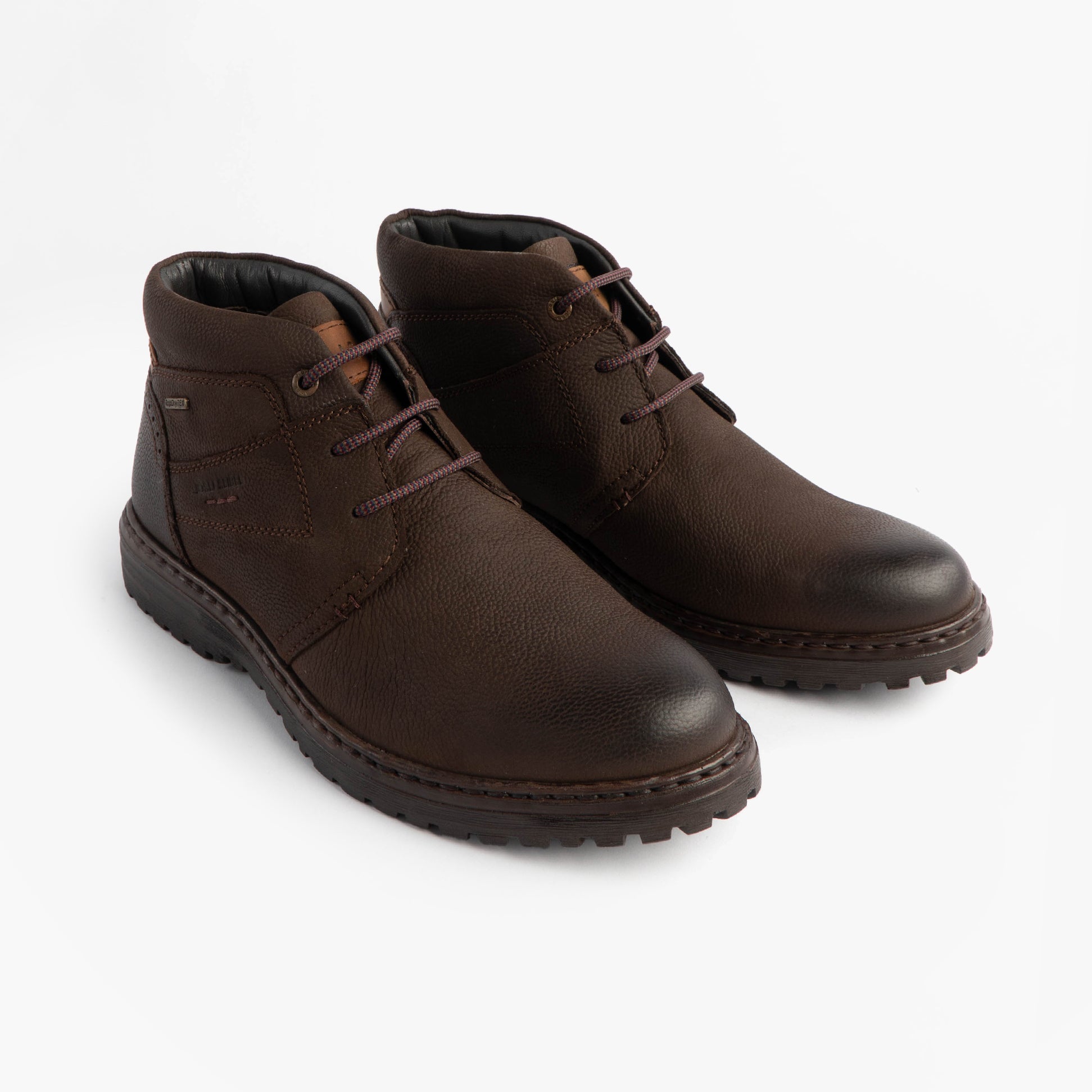 Josef Seibel ERROLL 52 Mens Boots Moro side view in brown leather, featuring lace-up closure and rubber sole.