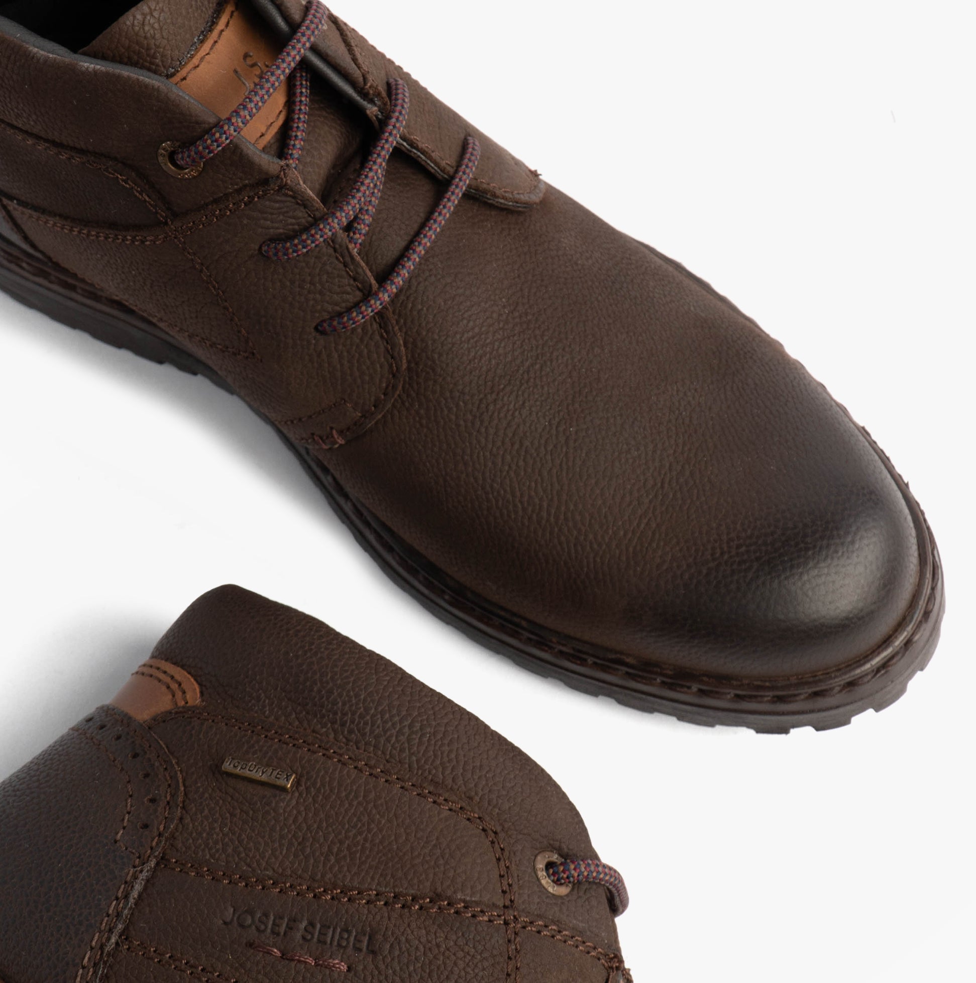 Josef Seibel ERROLL 52 Mens Boots Moro top view showing rich brown leather and lace-up design.