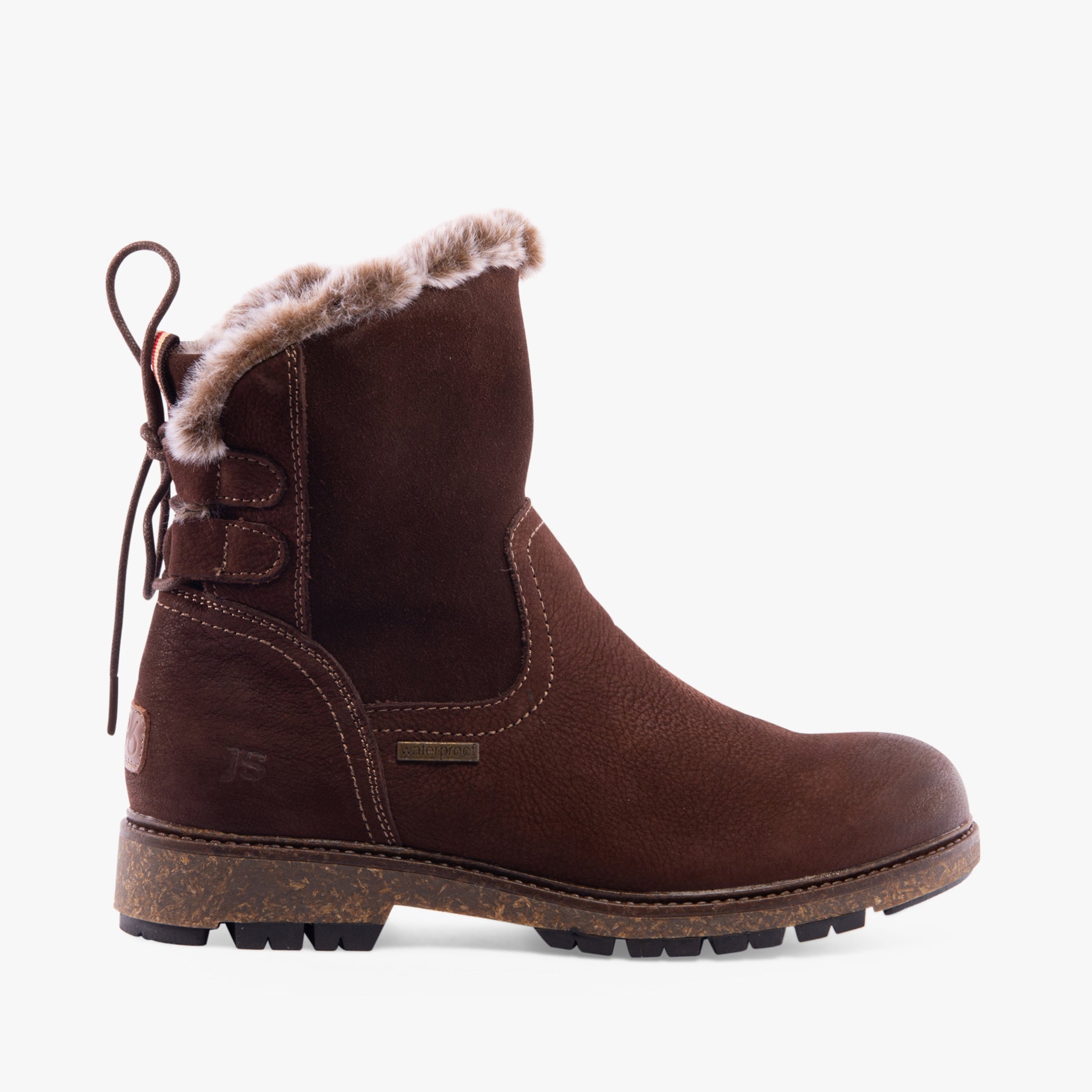 Josef Seibel WAYLON 03 Womens Boots Brown side view featuring suede upper and faux fur lining.