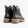 Josef Seibel WAYLYNN 10 Womens Lace Up Ankle Boots Black rear view showing leather upper and zip fastening.