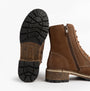 Josef Seibel WAYLYNN 10 Womens Lace Up Ankle Boots Brown, side view showing rubber sole and stylish design.