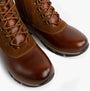 Josef Seibel WYNTER 02 Womens Waterproof Lace Up Boots Brandy, top view showing brown leather and textile upper.