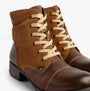 Josef Seibel SUSIE 03 Ladies Boots Camel Combi front view featuring lace-up design and leather/suede material.