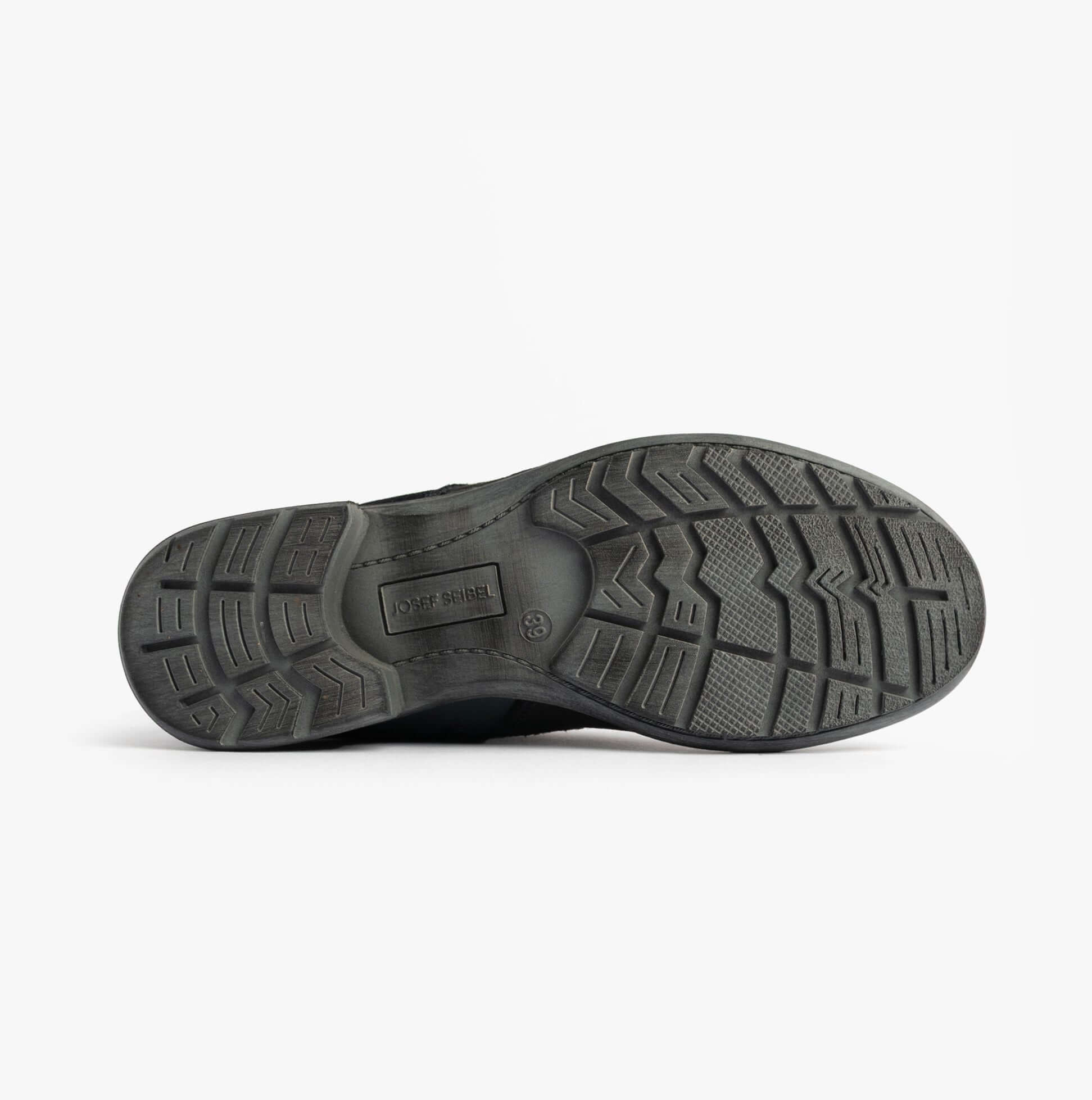Josef Seibel SUSIE 03 Ladies Boots Blue Combi bottom view showing rubber sole with traction patterns.