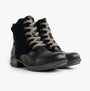 Josef Seibel SUSIE 03 Ladies Boots Blue Combi side view showcasing leather and suede materials with lace-up and zip fastening.