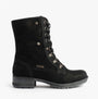 Josef Seibel SUSIE 04 Ladies Boots Black side view showcasing lace-up design and low heel.
