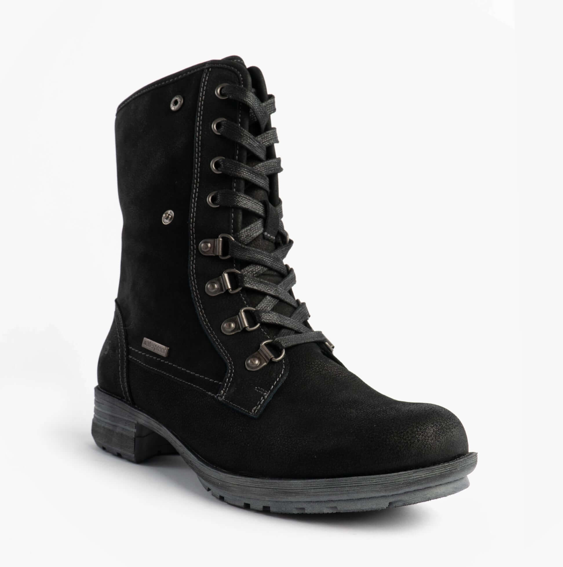 Josef Seibel SUSIE 04 Ladies Boots Black side view featuring lace-up design and ankle height.