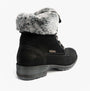 Josef Seibel SUSIE 04 Ladies Boots Black back view showcasing faux fur lining and lace-up design.