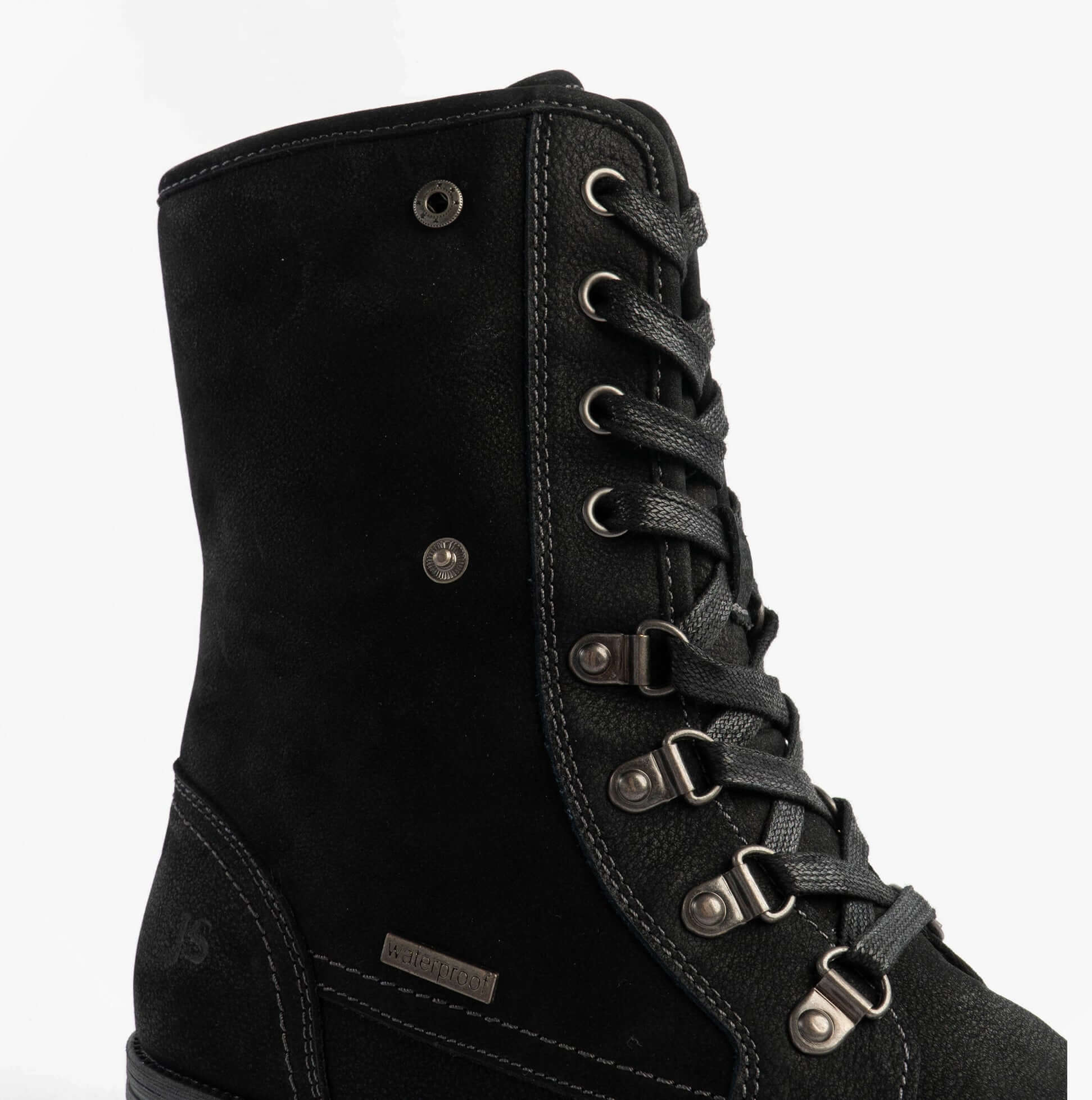 Josef Seibel SUSIE 04 Ladies Boots Black side view showing lace-up design and ankle height.