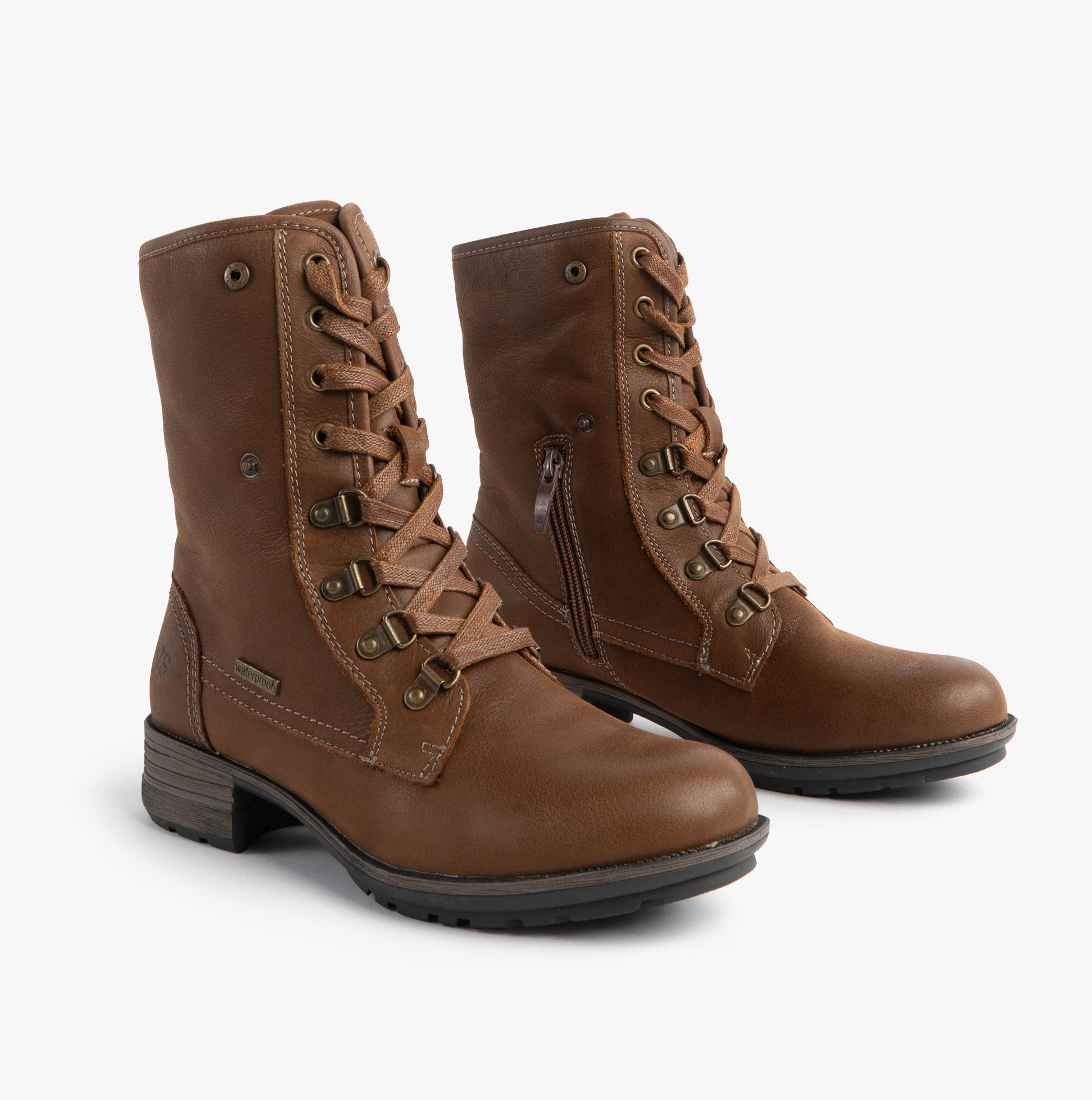 Josef Seibel SUSIE 04 Womens Boots Brown side view showing lace-up closure and mid-calf height.