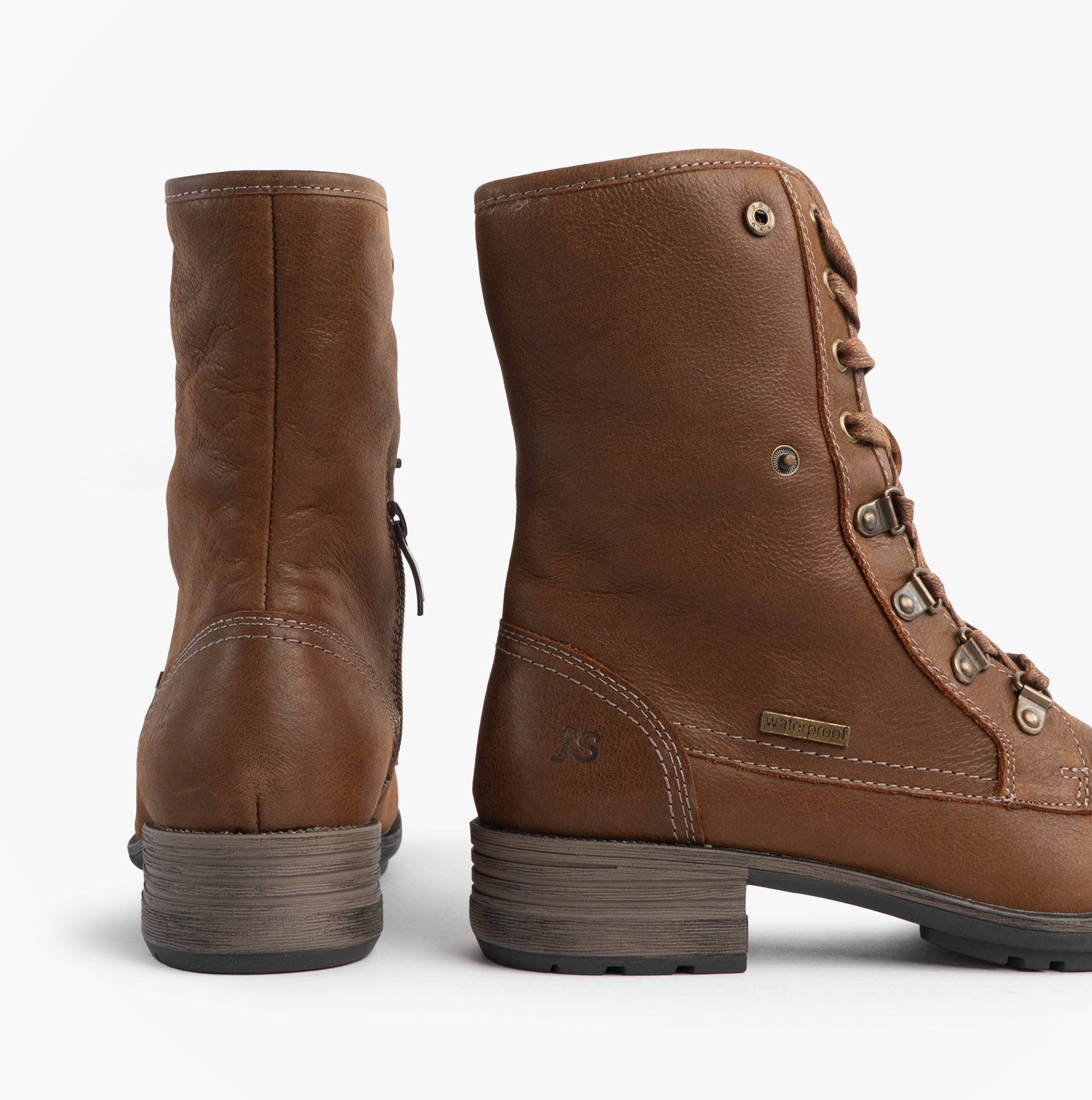 Josef Seibel SUSIE 04 Womens Boots Brown side view showcasing lace-up design and leather upper.