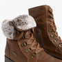 Josef Seibel SUSIE 04 Womens Boots Brown detail view showing lace-up design and faux fur collar