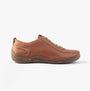 Josef Seibel FERGEY 56 Womens Casual Shoes Cognac side view of leather lace-up comfort shoes.