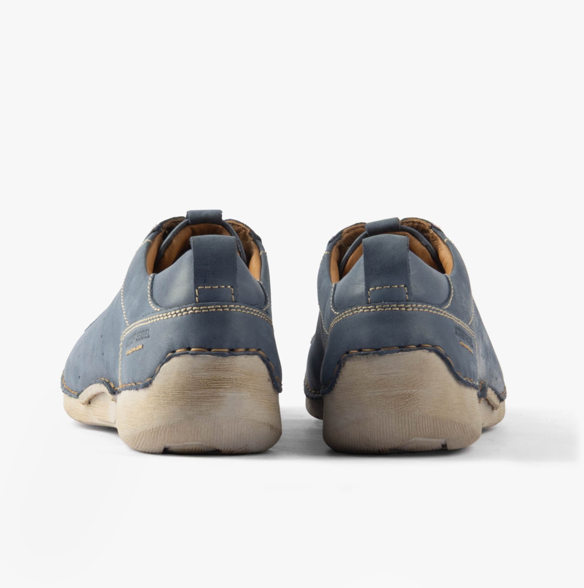 Josef Seibel FERGEY 56 Womens Casual Shoes Shark rear view showing comfort leather design in blue.