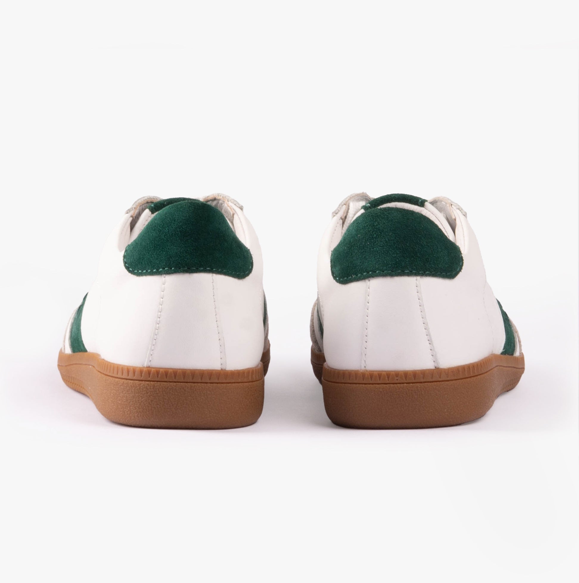 Josef Seibel JOLEEN 01 Womens Trainers Weiss-Smaragd rear view showcasing white leather and green accents.