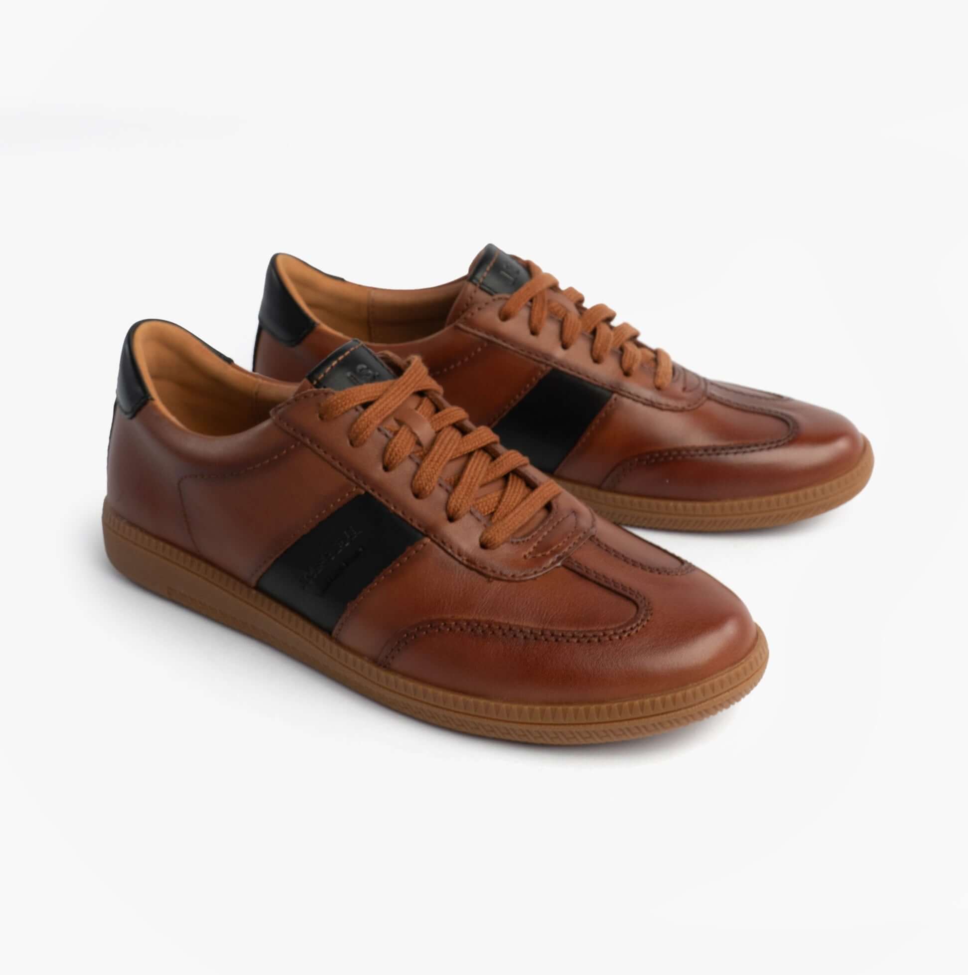 Josef Seibel JOLEEN 03 Womens Court Trainers Tan side view featuring lace-up closure and round toe design.