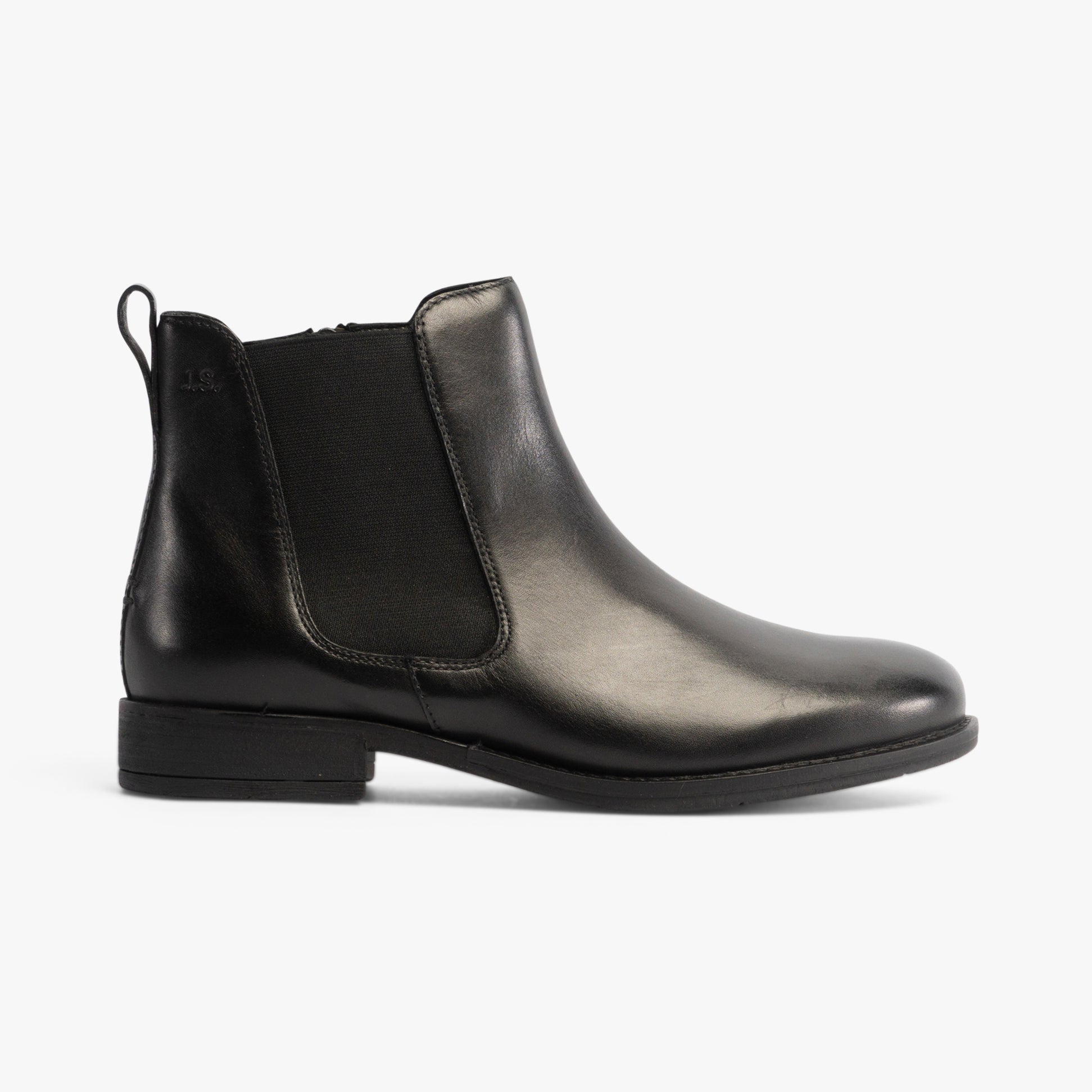 Josef Seibel SIMONA 03 Womens Ankle Boots Black side view showcasing leather upper and elasticated side panel.
