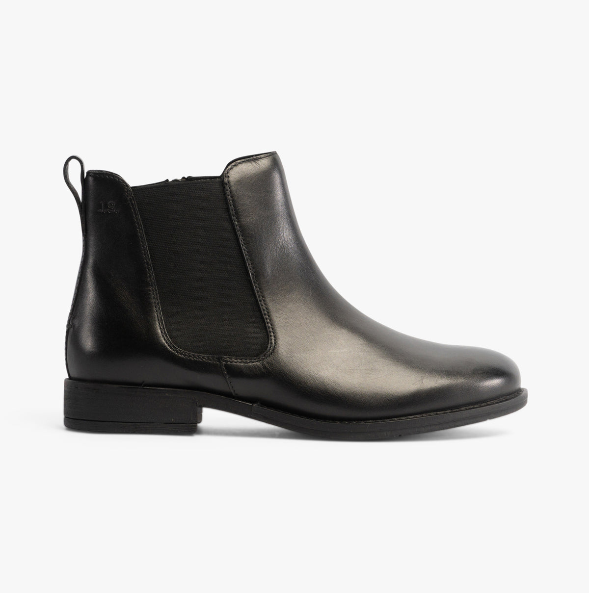 Josef Seibel SIMONA 03 Womens Ankle Boots Black side view showcasing leather upper and elasticated side panel.
