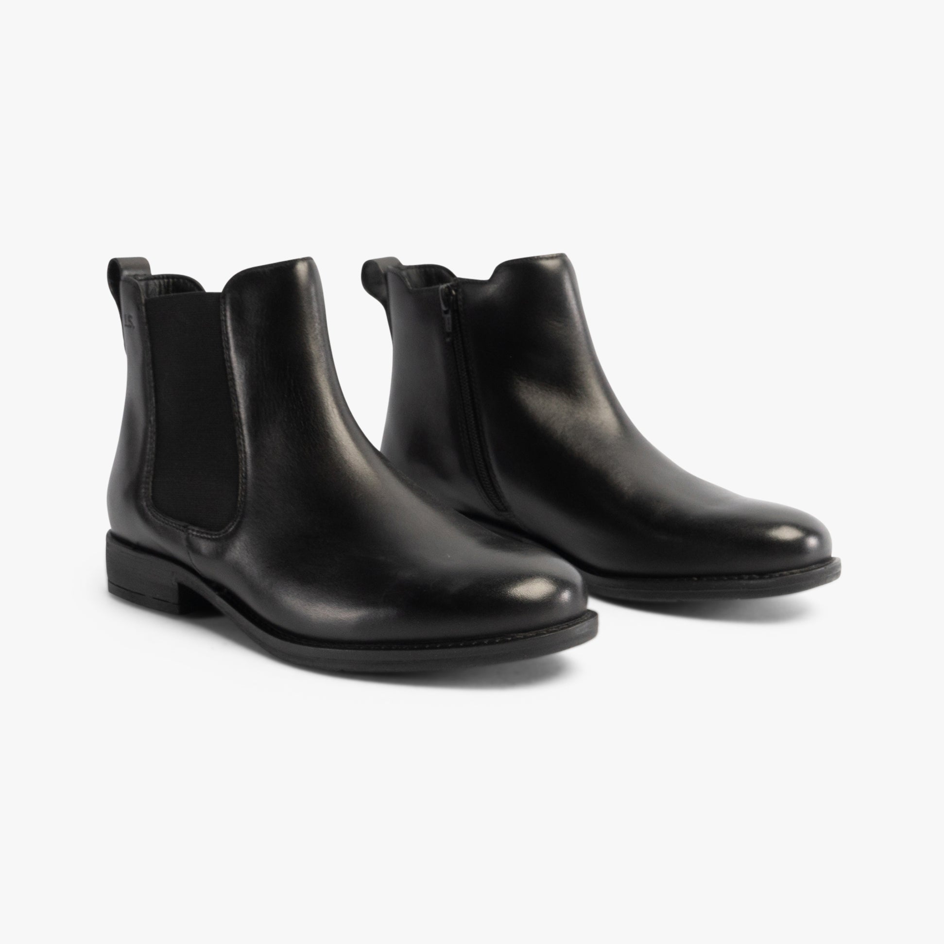 Josef Seibel SIMONA 03 Womens Ankle Boots Black side view showcasing sleek leather upper and elasticated side panel.