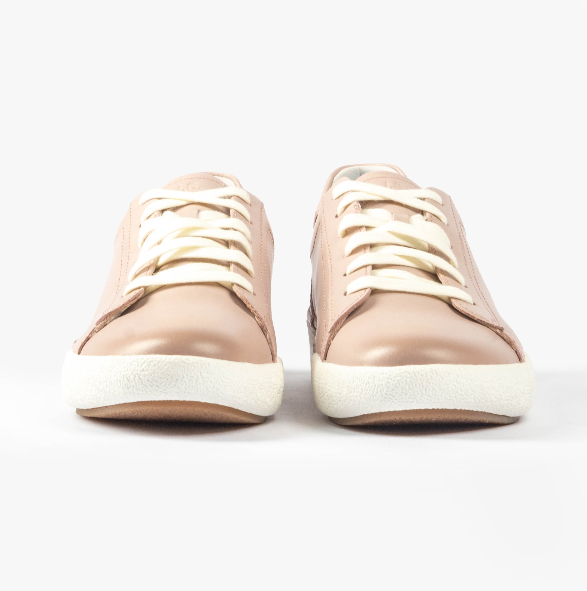 Josef Seibel CLAIRE 01 Womens Trainers Mattrosa front view showing shiny leather upper and lace-up closure.