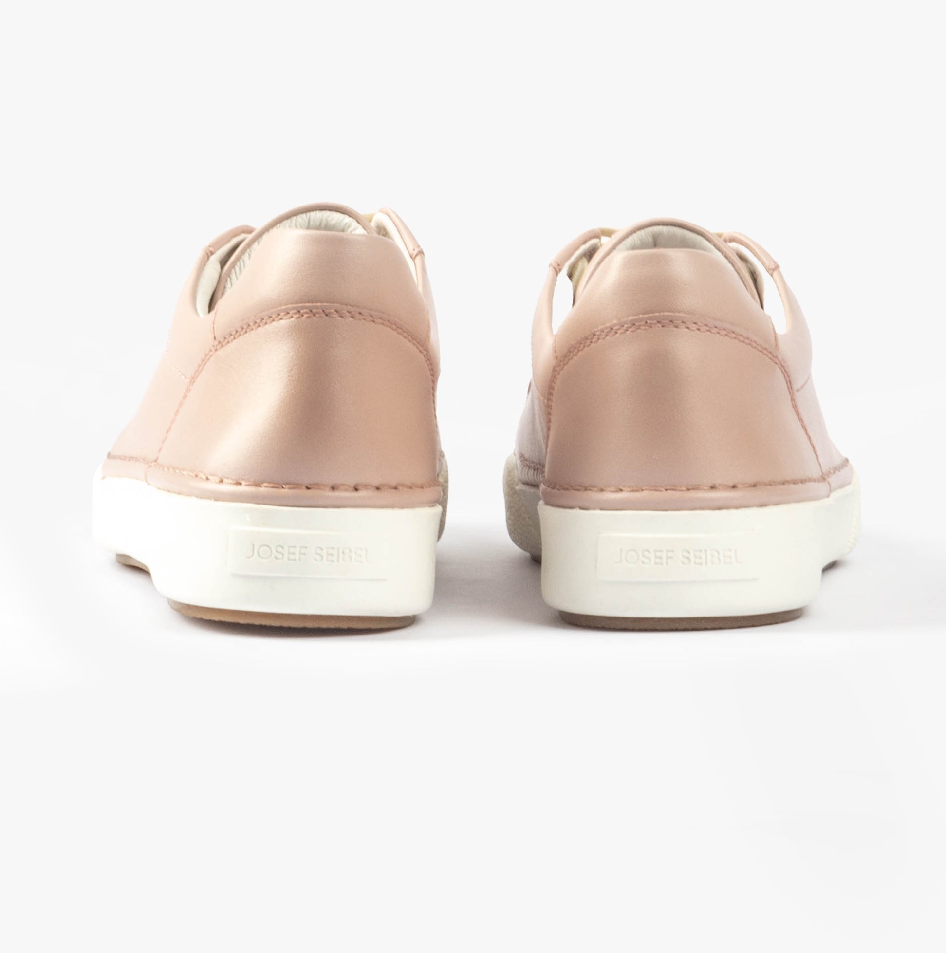 Josef Seibel CLAIRE 01 Womens Trainers Mattrosa back view showing smooth leather design and low top style.