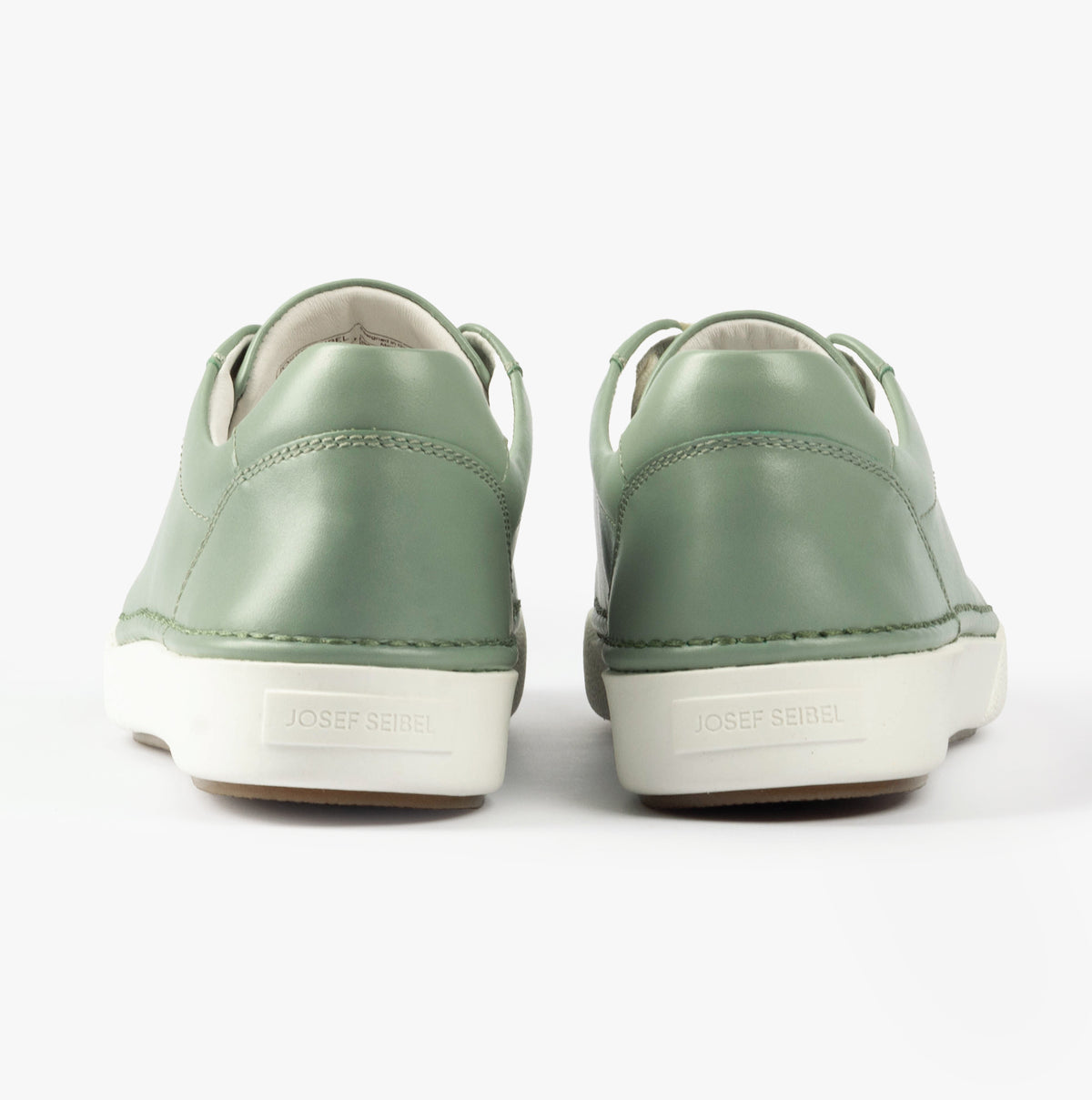 Josef Seibel CLAIRE 01 Womens Trainers Sage back view showing low-top design and leather finish.