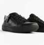 Josef Seibel Claire 13 Womens Casual Shoes Black side view showing lace-up and zip details on stylish low top design.